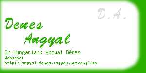 denes angyal business card